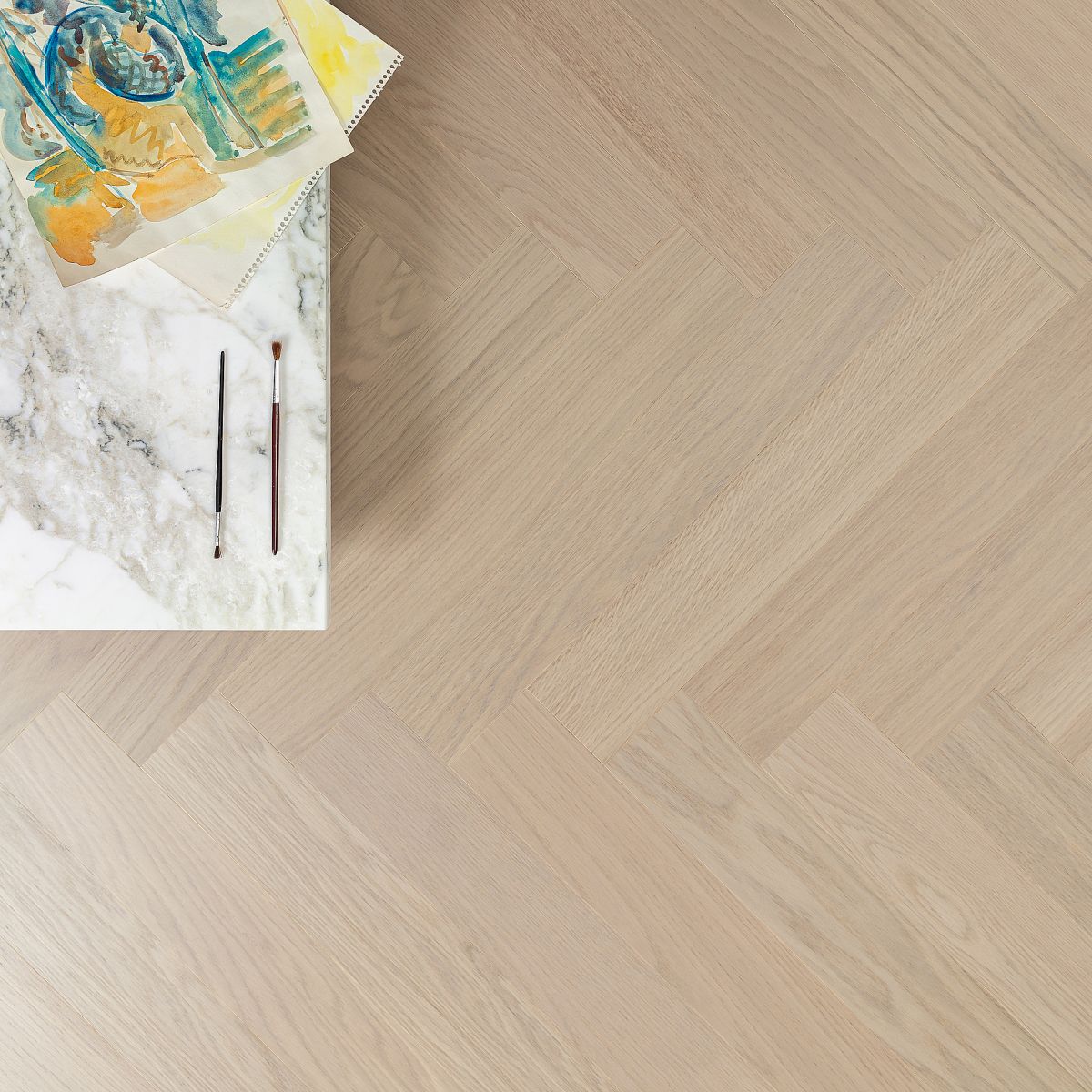 Product picture of Hardened oak herringbone KILA, 576 x 96 mm