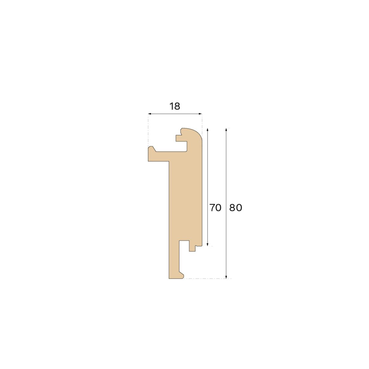 Product picture of Treppenkante, geschlossene Treppe, Misty White Eiche, 1400 mm