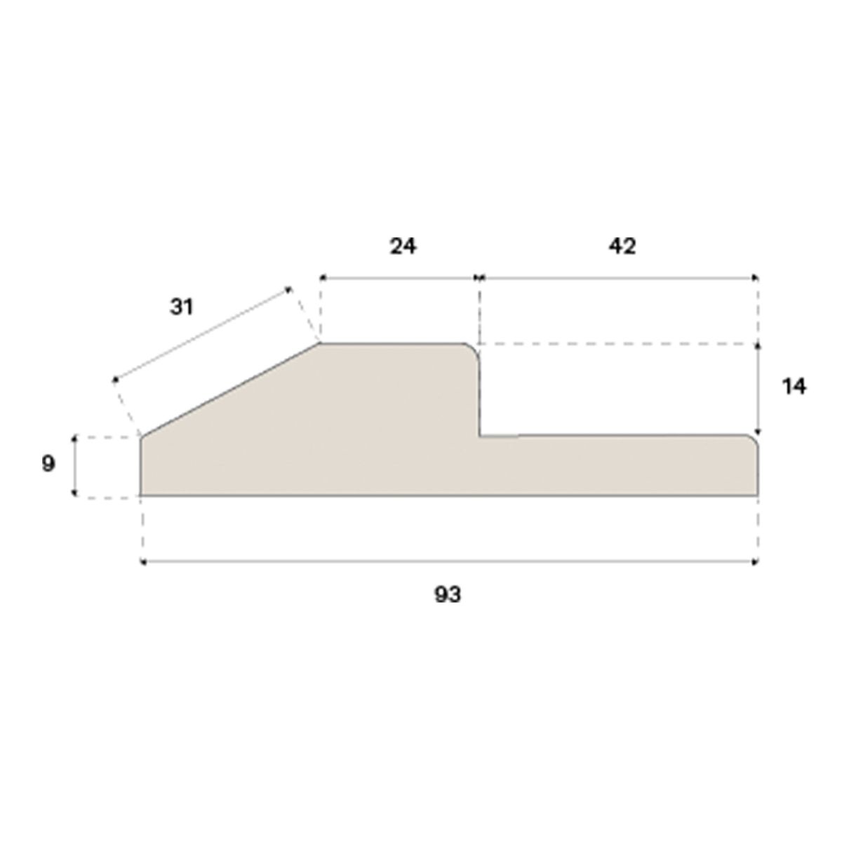 Product picture of Threshold Rebated Natural Oak 93 x 830 mm